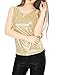 Allegra K Women's Halloween Shiny Top Party Club Cami Sparkly Metallic Tank Top Medium Gold