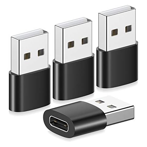 USB C Female to USB Male Adapter(4 Pack), yootech USB-C to USB Adapter,Type C to A Power Charger Cable Connector Compatible with iPhone 14 13 12 Pro Max Mini,Samsung Galaxy S22/S21, iPad Mini Air Pro Cover