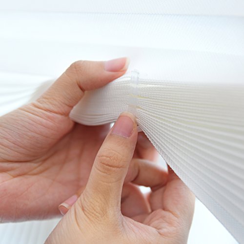 6 Pack Cordless Pleated Light Filtering Fabric Shade Temporary Window Blinds For Home, White, 48" X 72" #TOP5
