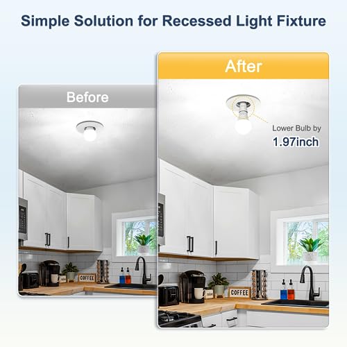 dicuno e26 socket extender e26 to e26 standard medium base lamp bulb socket adapter of 5cm197 inch extension max 200w light bulb extender 2 pcs