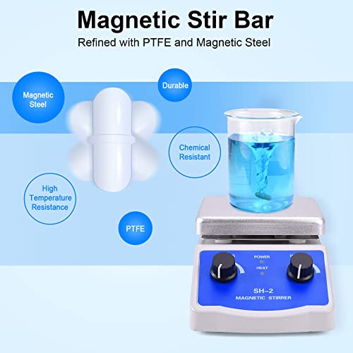 Slendor Magnetic Stirrer Hot Plate Mixer 1000Ml Stirring Capacity 5 X 5 Inch Max 520°F Hotplate And 100-2000 Rpm Stirrer, Stirring Bar & Support Stand Included #TOP2