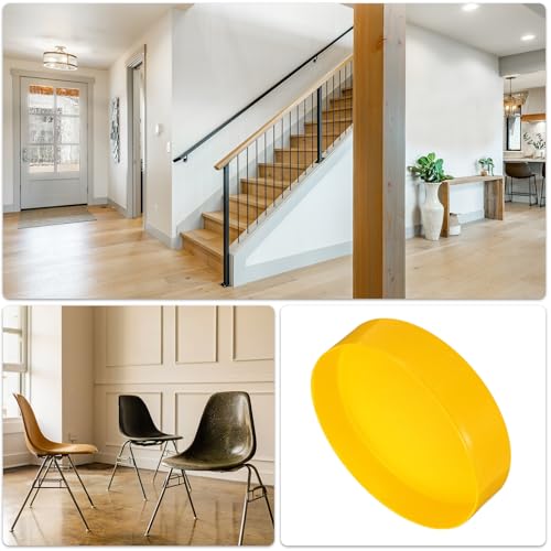 Image of uxcell 2pcs Rubber End Caps 200mm(8 Inch) ID Vinyl Round Tube Bolt Cap Cover Screw Thread Protectors Yellow, 50mm Height