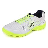KD Vector Cricket Shoes Spike Less Rubber PVC Sole Turf & Field for Golf Baseball Trek Turf Sports & More (10, White Green, Numeric_10)