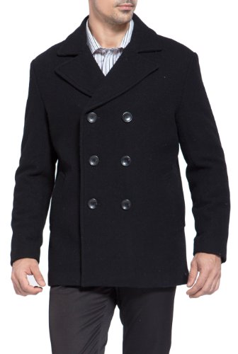 BGSD Men Mark Classic Wool Blend Double Breasted Walking Pea Coat (Also available in Big and Tall and Short)3