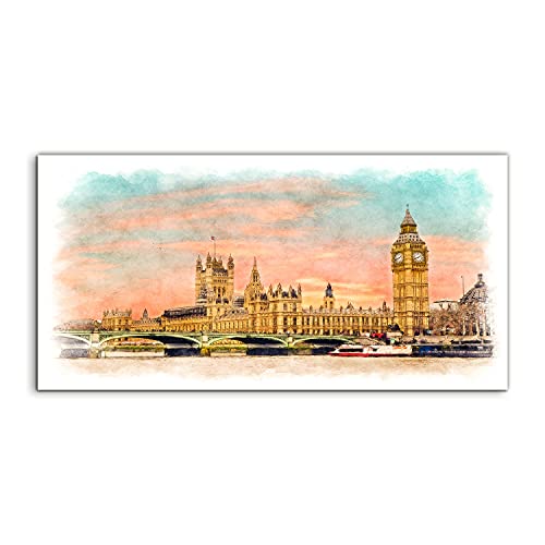 Tableau salon moderne acrylique 100x50cm et tableau chambre paysage urbain