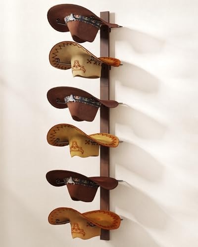 Cowboy Hat Holder, 3-Piece Wall Mount Cowboy Hat Rack for Wall Ho...