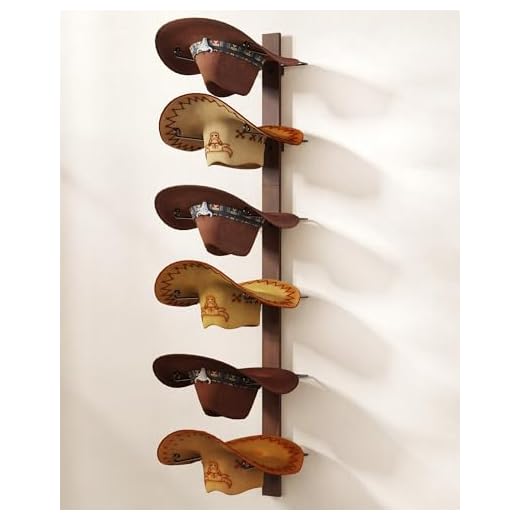 TIPSYTREE Cowboy Hat Holder Cowboy Hat Rack,6 Pieces Hat Rack for Cowboy Hats with Wooden Board, Metal Cowboy Hat Holder Wall Storage Hat Holder Organizer for Hat Collection Room Décor