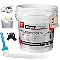 Dongxw Self-Leveling RV Roof Sealer White – 1 Gallon RV Caulk, Lap Sealant for RVs Roofs – Waterproof Sealant for Repairing and Maintaining Leaks on Camper Roofs and Trailers
