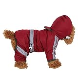  Fdit Impermeable para Perros de Mascota Chubasqueros para Medianas Perros con Capucha y Tiras Reflectoras Seguras(XXL)