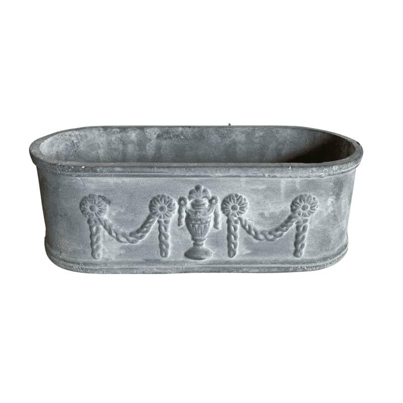 Jardiniere de Balcon ou Fenêtre Balconnière Vasque Bac en Fonte Grise 12x15,5x36cm