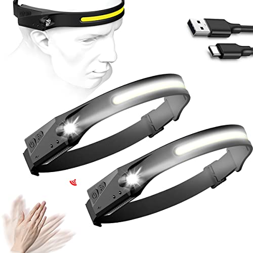 Recopilación de Lámparas e iluminación más recomendados. 49 DQST 2 Piezas Lampara de Cabeza, Linterna de Cabeza LED de Detección Inteligente, Lámpara de Cabeza con Iluminación Gran Angular de 230 °, Peso Ultraligero, Recargable por USB,...