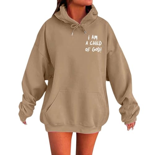 Munweiyu Sweat à capuche pour femme Christian I Am A Child of God Y2K Sweat à capuche sportif Jésus Vintage Pull à capuche Coupe ample Workou