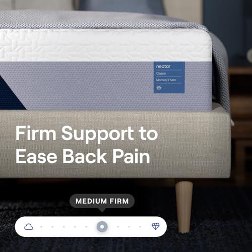 Image of Nectar Classic 12 inch Queen Mattress - Medium Firm - Contouring Memory Foam - Cooling Top Layer - Back Pain Relief - Mattress in a Box - 365-Night Trial & Forever Warranty