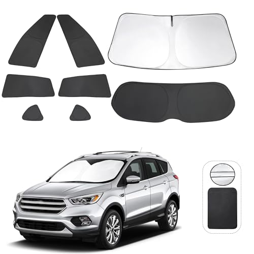 8PCS Windshield Sun Shade Custom Fit for 2013-2019 Ford Escape Accessories Foldable Sunshade Side...