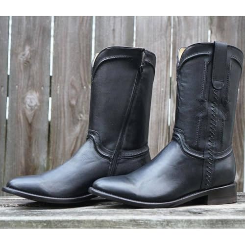 Soto Boots Men's Roper Cowboy Boots, Genuine Leather Men's Cowboy Boots, Western Boots For Men H40034