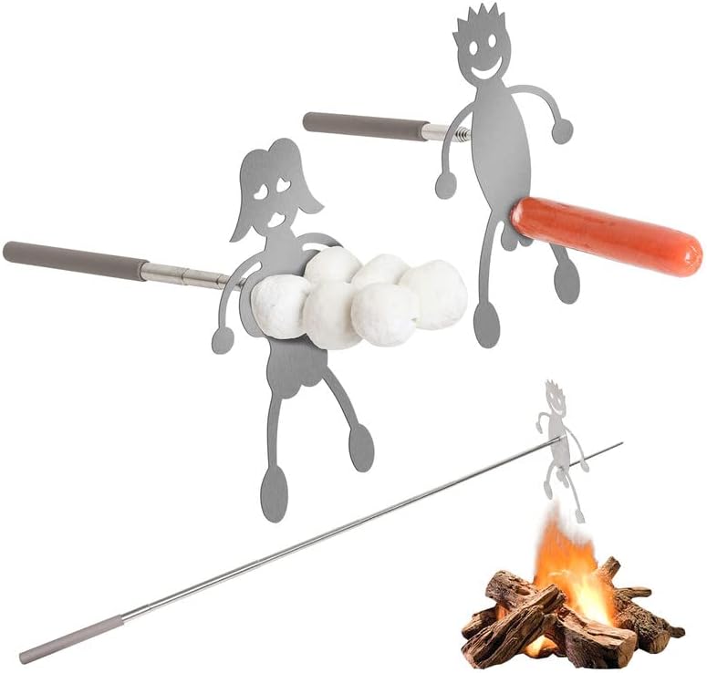 Stainless Steel Roasting Sticks Set Hot Dog and