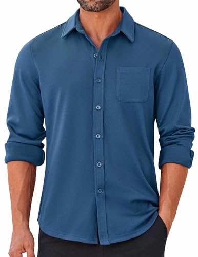 Chemise infroissable homme COOFANDY bleu ciel | Look impeccable au bureau sans repassage