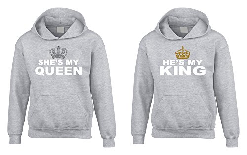 Couples Matching Hoodie Sweat King Queen pour Célébrer Votre Amour