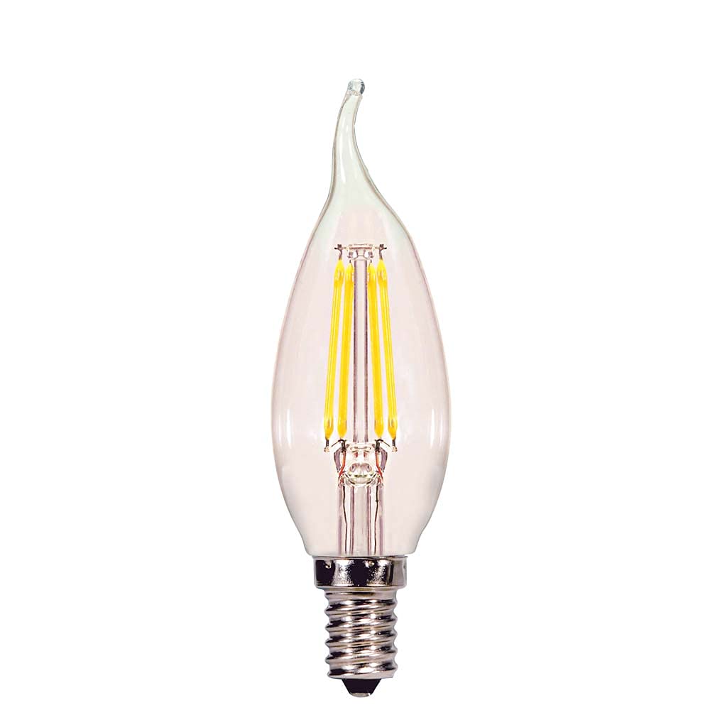 Satco S28614 Candelabra Bulb in Light Finish 4 69 inches Clear