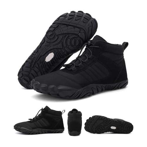 Hiking Boots for Women Men Barefoot Shoes Mens Womens Winter Warm Wide Toe Box Snow Boots Cold Comfort Non-Slip Water Resistant High Top Walking Shoe Running Boot Unisex4