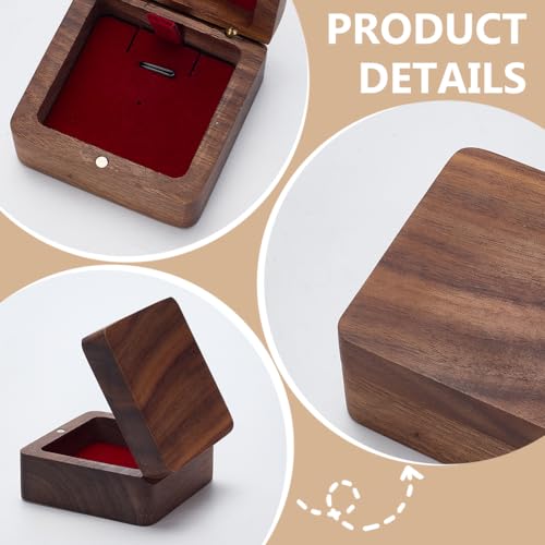 Boîte cadeau en bois de noyer compacte pour protéger vos alliances sans rayure - 4