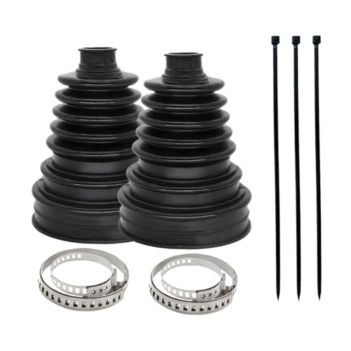 TNAIYH Car CV Boot 2PCS Silicone Vehicle Axle Repair Kit with 4 Stainless Steel Clamps & 6 Cable Ties Waterproof Dustproof CV Joint Boot Set Universal Automotive Accessories (Black)