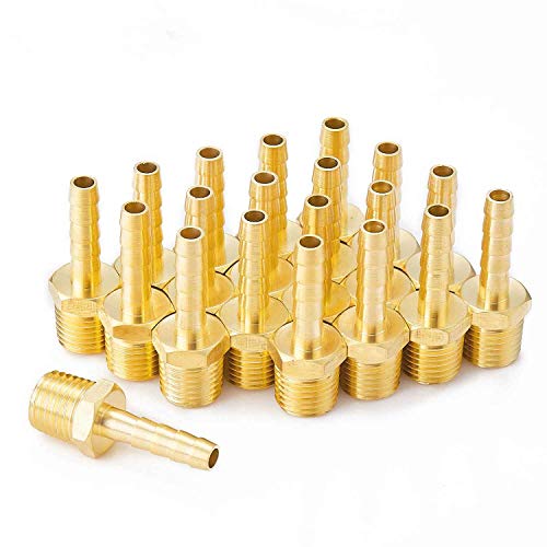 Minimprover 20 PCS Solid Brass Pipe Fitting and Air Hose End Fitings,1/4