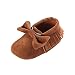 Voberry Baby Boys Girls Tassel Bow Soft Sole PU Leather Loafers Moccasin Sneakers (6~12 Month, Coffee)