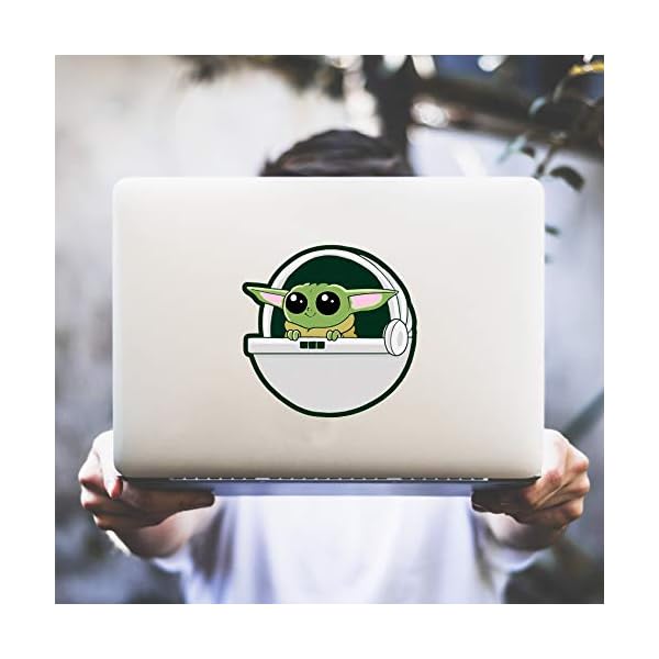 Baby Yoda Autoaufkleber (2 Stück) Vinyl Baby Yoda Aufkleber für Ihr Auto, Mandalorianisches Zubehör, Autozubehör für… – Bild 4