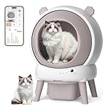Self Cleaning Litter Box for Multiple Cats, Automatic Litter Box with APP Real-Time Monitor, Dual Safety Protection, Odor-Free Waste Disposal Includes Trash Bags, Pink