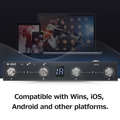 Image of Chocolate BT Wireless MIDI Controller Rechargeable 4 Buttons Portable MIDI Foot Controller Pedal APP Control