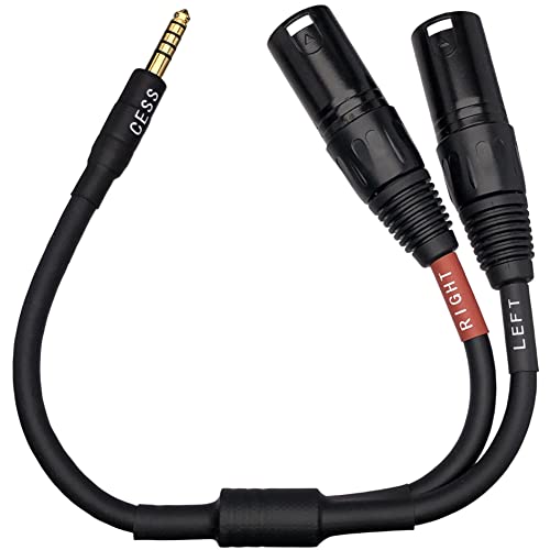 CNCESS CESS-257 Black 4.4mm to Dual XLR Male Balanced Audio Headphone Adapter Cable
