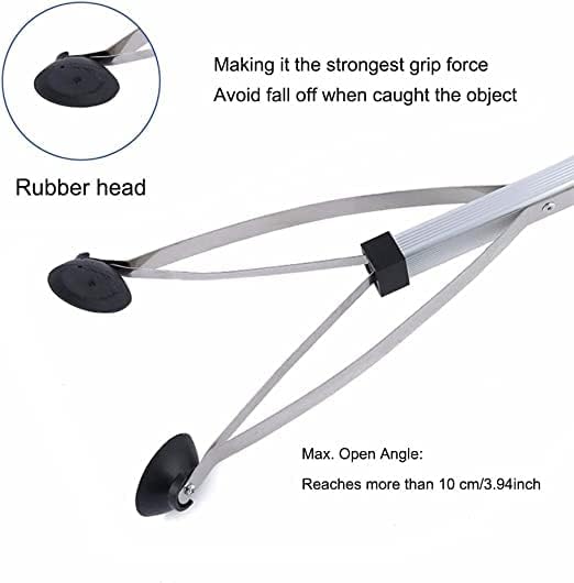 TONSYL Reacher Grabber, Aluminum Suction Cup Grip Grabber Pick Up Tool for Light Bulb Remover, iPad Pick Up, Litter Picker, Trash/Garbage, Garden Nabber, Long Extender 4