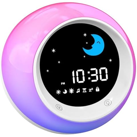 I·CODE Time to Wake Alarm Clock for Kids, Children's Sleep Trainer, Kids Wake Up Light, Sleep Sound Machine Cover