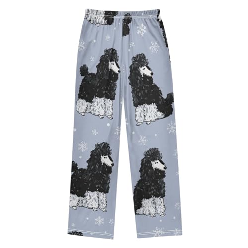 ZZXXB Winter Poodle Boys Long Pants Soft Trousers Elastic Waist Kids Lounge Bottoms with Pockets S-XL2