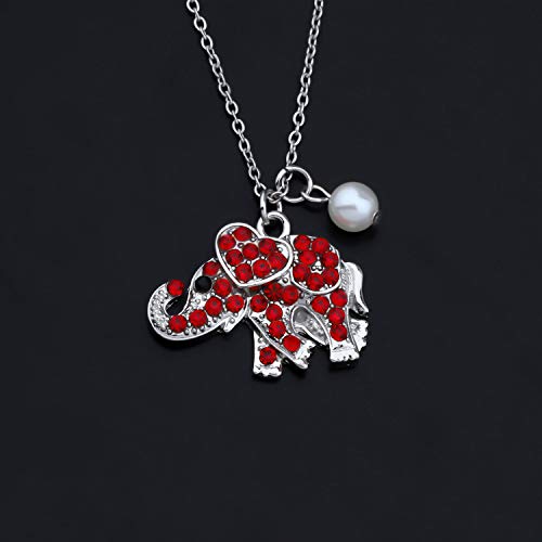 CENWA Sorority Jewelry Red Elephant Necklace Gift Greek Sorority Gift3