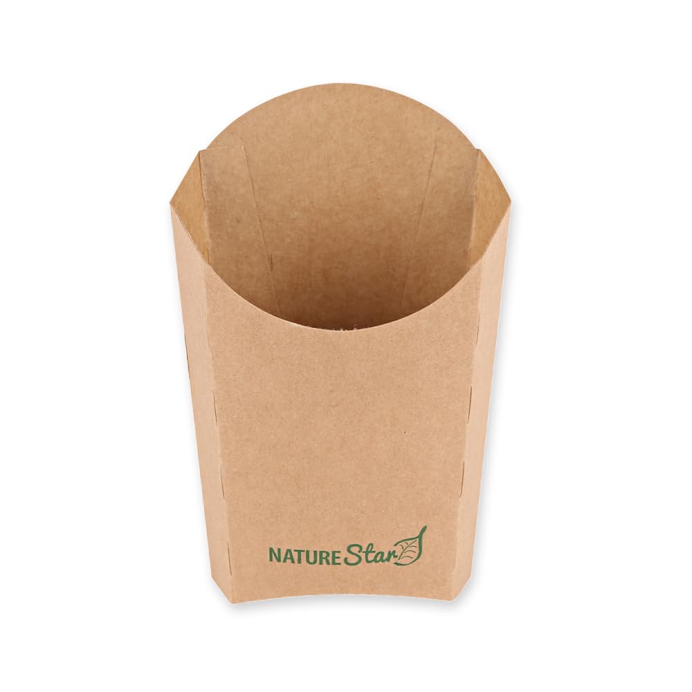 FRANZ MENSCH 1000 Stück NATUREStar Pommes-Schütten | Kraftpapier/PE, FSC®-Mix, L: 9cm, braun, B: 5,5cm, H: 12,5cm, Karton, Spitztüten Papiertüten, Papierspitztüten,Pommes Tüten