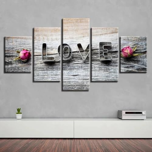 Tableau cuisine decoration murale design lettre d'amour pour espace convivial