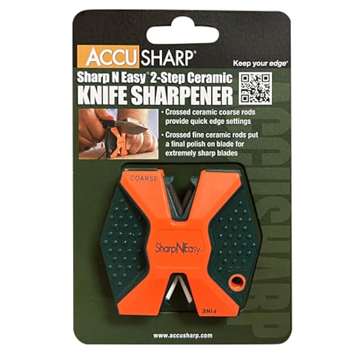 Affûteur de couteau Accusharp Sharp-N-Easy orange compact pour guide d'angle manuel - 4