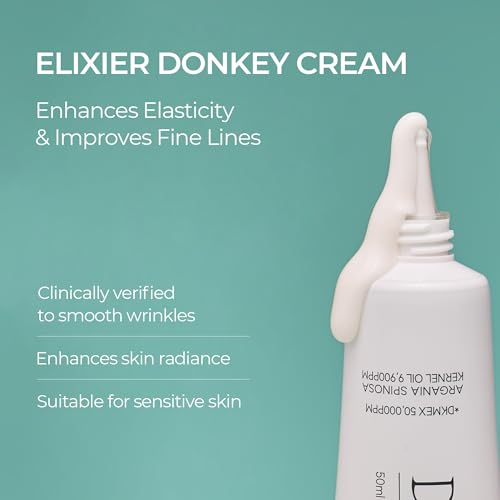 Dear Ohneul Elixier Donkey Cream | 50ml 1.69 Fl.Oz | Skin Radiance | Moisturizing | Wrinkle Improvement | Donkey Milk | Hypoallergenic | Korean Skincare