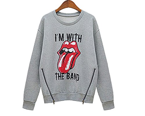 Pull à manches longues XXXXL gris YALI chaud et ample