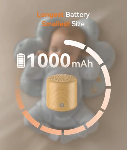 Image of Dreamegg Portable Sound Machine - Travel Sound Machine for Sleep, Features Powerful Battery, Egg-Sized, 16 Soothing Sounds, Timer, Sound Machine for Baby Adults Office Privacy Home Gift, 2 Pack, Wood