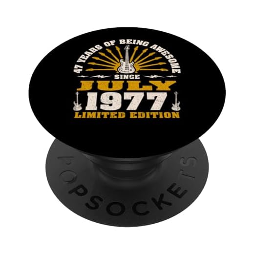 47 cumpleaños retro vintage guitarrista amante de la guitarra julio 1977 PopSockets PopGrip Intercambiable