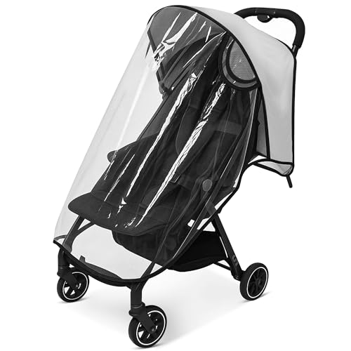 Protector Lluvia Carro Bebé Universal, Plástico Lluvia Silla Paseo Universal - Cubierta Impermeable Transpirable con Protección Todo Clima contra Lluvia, Sol, Polvo y Nieve