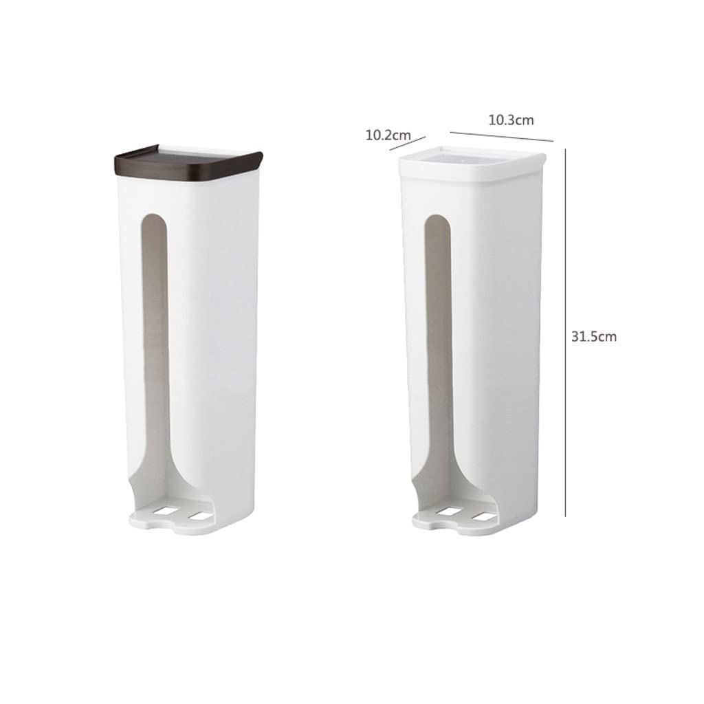 Organizador magnético de bolsas de basura montado en la pared, bolsa práctica de plástico para coleccionista, cocina, almacenamiento montado en la pared (color: Braun)