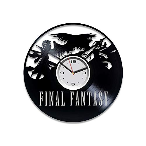 Kovides Final Fantasy Vinyl Record Wall Clock Final Fantasy Gift Final Fantasy Vinyl Wall Clock Final Fantasy Vinyl Clock Final Fantasy Clock Gift for Gamer Final Fantasy Wall Clock Modern