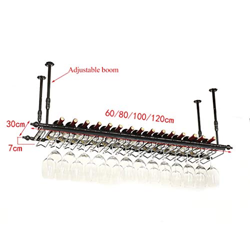 Soporte para copas y botellas de vino negro 60x30 cm miniatura 2