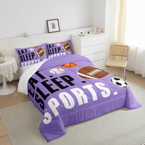 Image of Feelyou Sports Comforter Set Queen Size for Kids Boys Girls