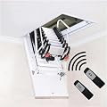 AMNOOL Electric attic Stairs with handrails Remote Control Ceiling Folding Telescopic Step-Ladder Hatch Customization (Hole Size:23.62 * 43.30inch-Height:9.18ft)*1pc