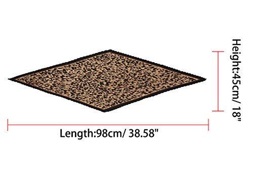Allegra K Leopard Print Pleated Rhombus Scarf Neck Scarves Neckerchief for Women Lady3